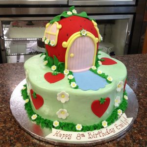 Strawberry House Cake